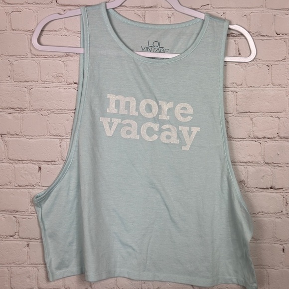 LOL Vintage Womens sleeveless crop top more‎ vacay, sz M - Picture 1 of 3